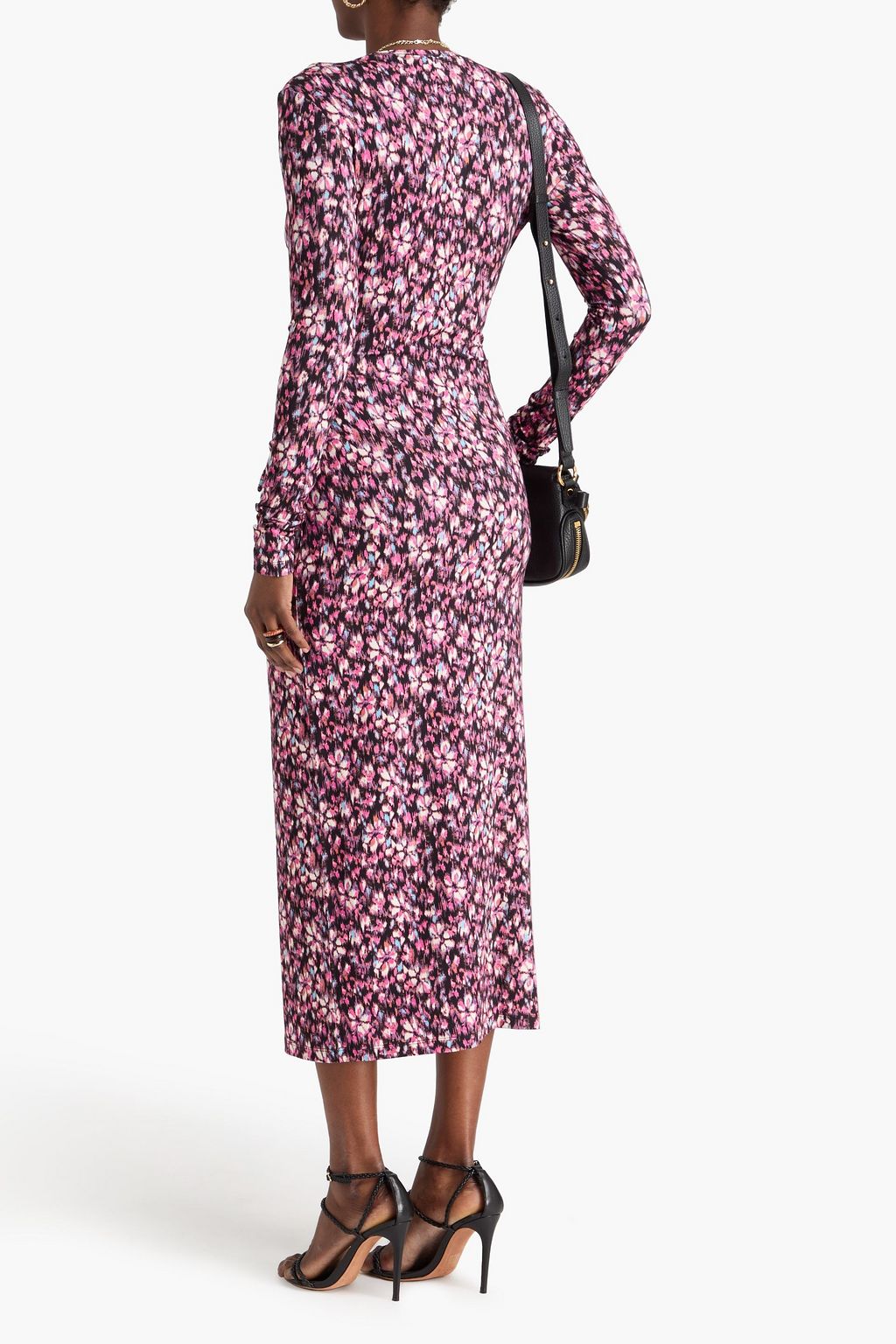 MARANT ÉTOILE Wrap-effect printed stretch-jersey midi dress