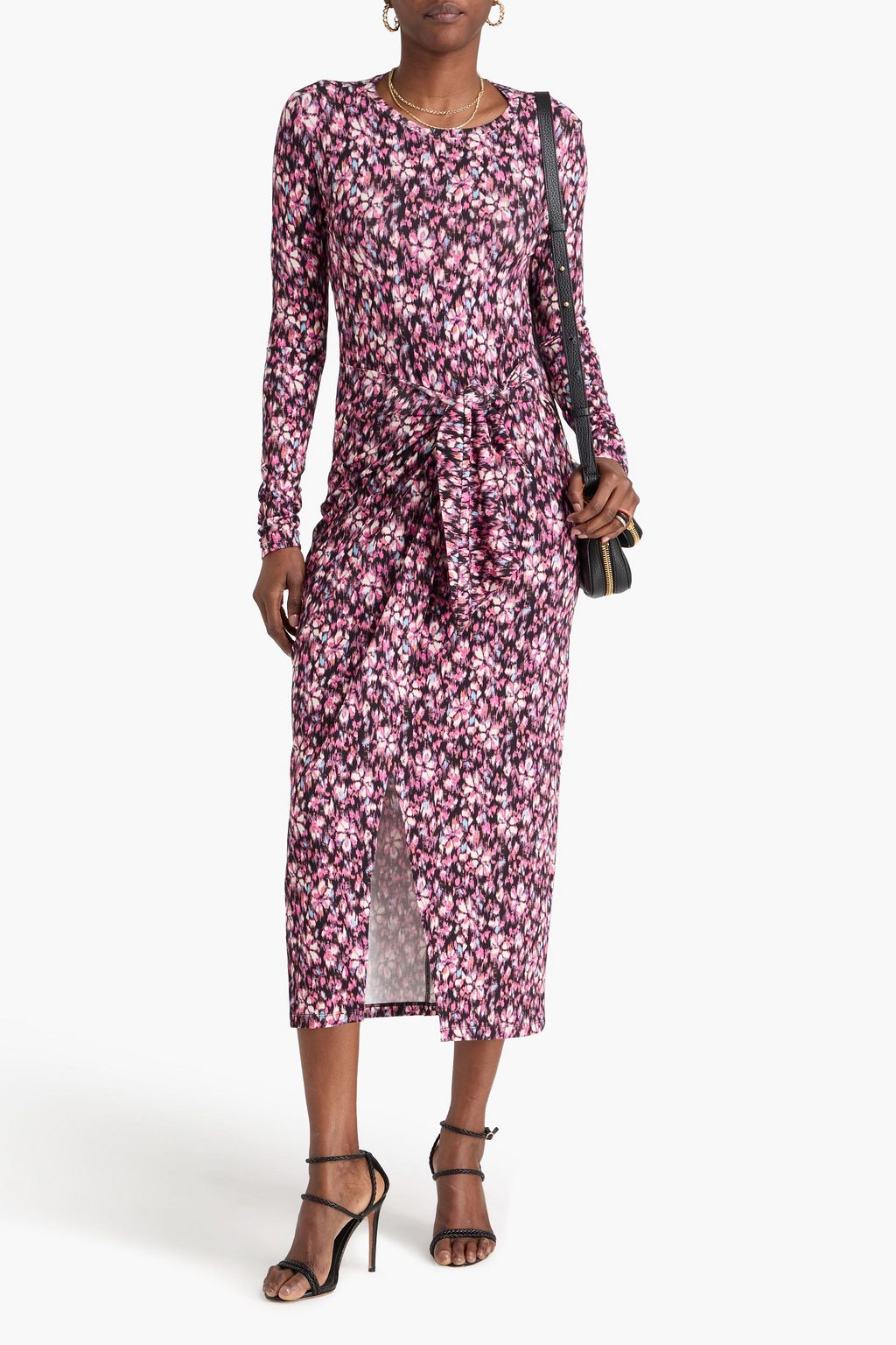 MARANT ÉTOILE Wrap-effect printed stretch-jersey midi dress