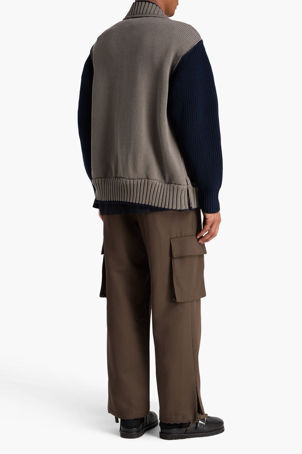 SACAI Embroidered cotton-blend bomber jacket