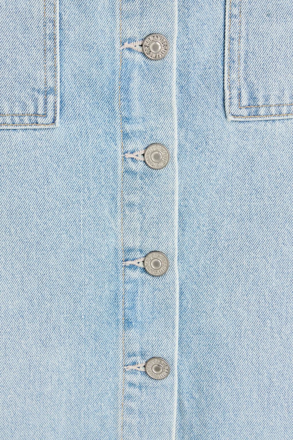 CITIZENS OF HUMANITY تنورة متوسطة الطول من الدنيم الباهت