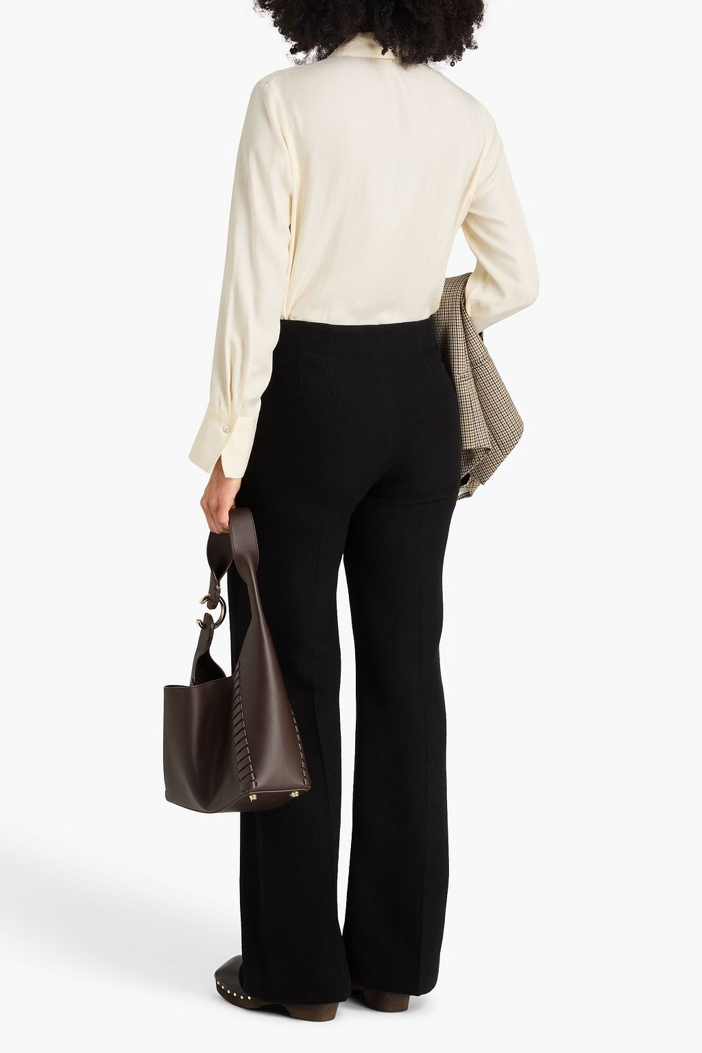 CHLOÉ Wool and cashmere-blend wide-leg pants