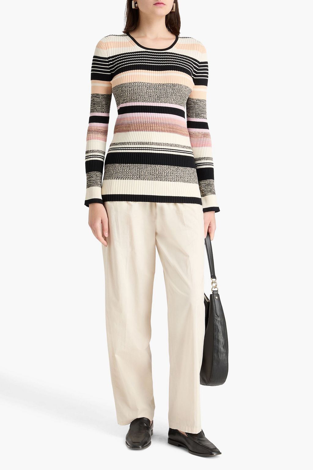 JOSEPH Gestreifter Pullover aus Rippstrick