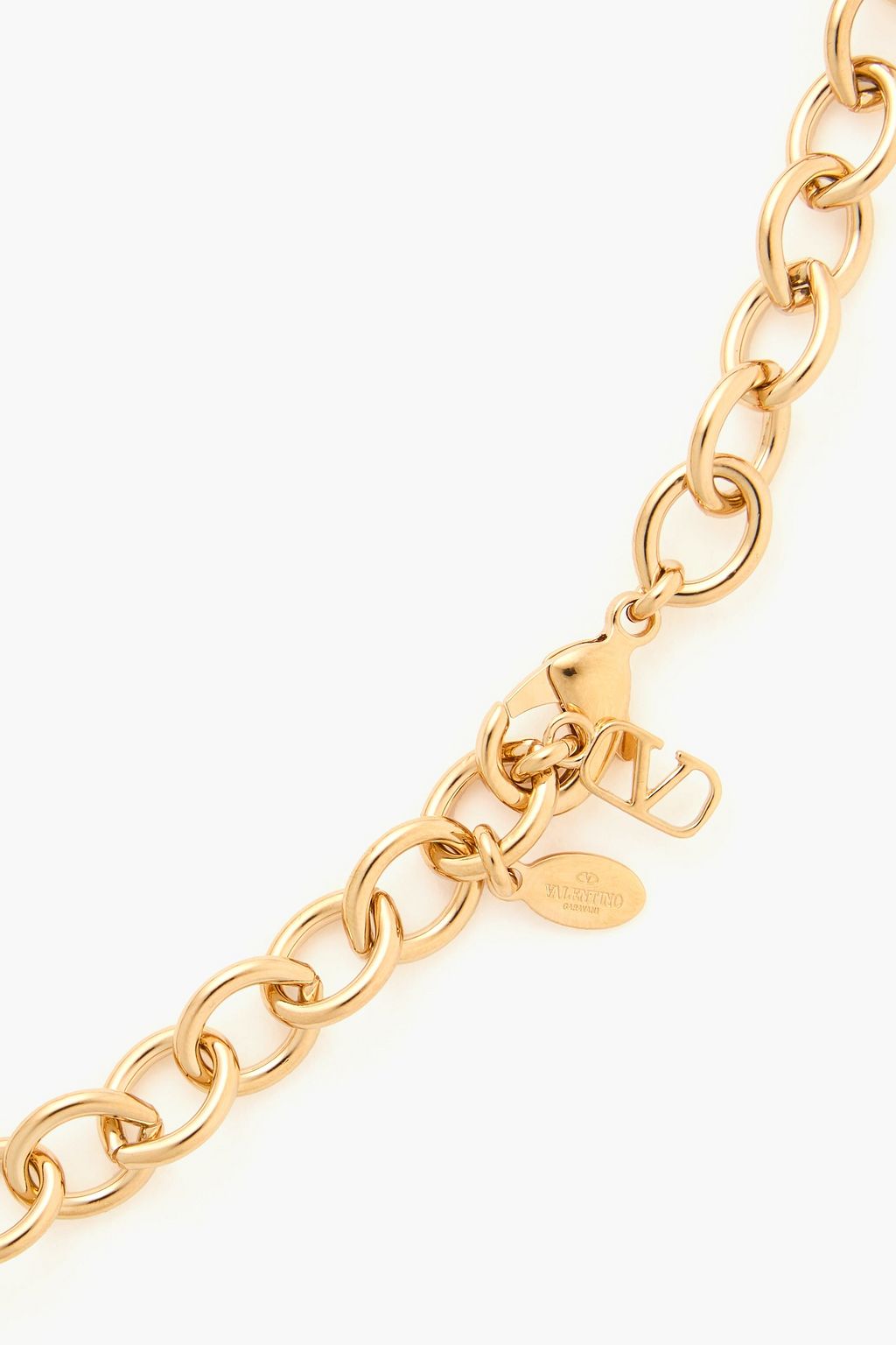 VALENTINO GARAVANI VLOGO gold-tone, enamel and crystal necklace