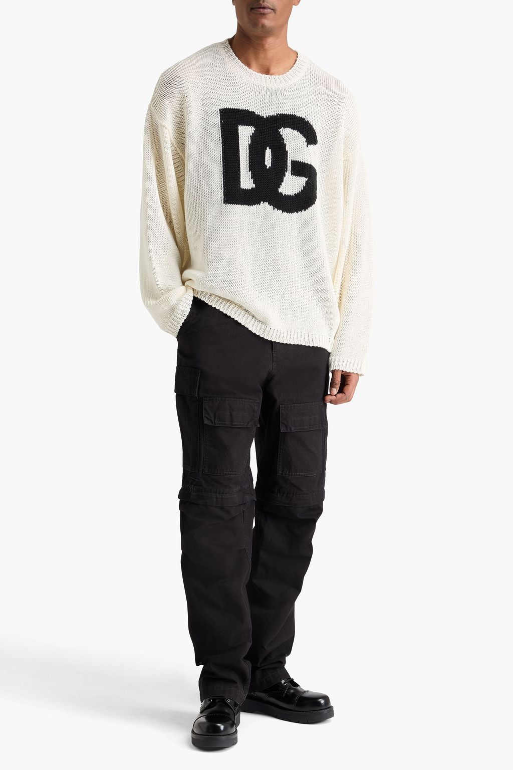 DOLCE&GABBANA Intarsia linen sweater