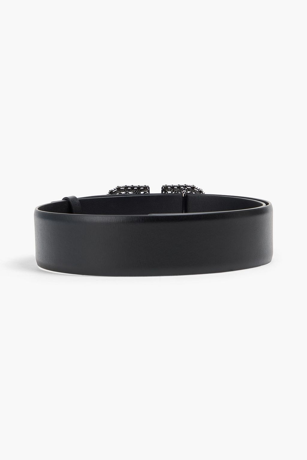VALENTINO GARAVANI VLOGO crystal-embellished  leather belt