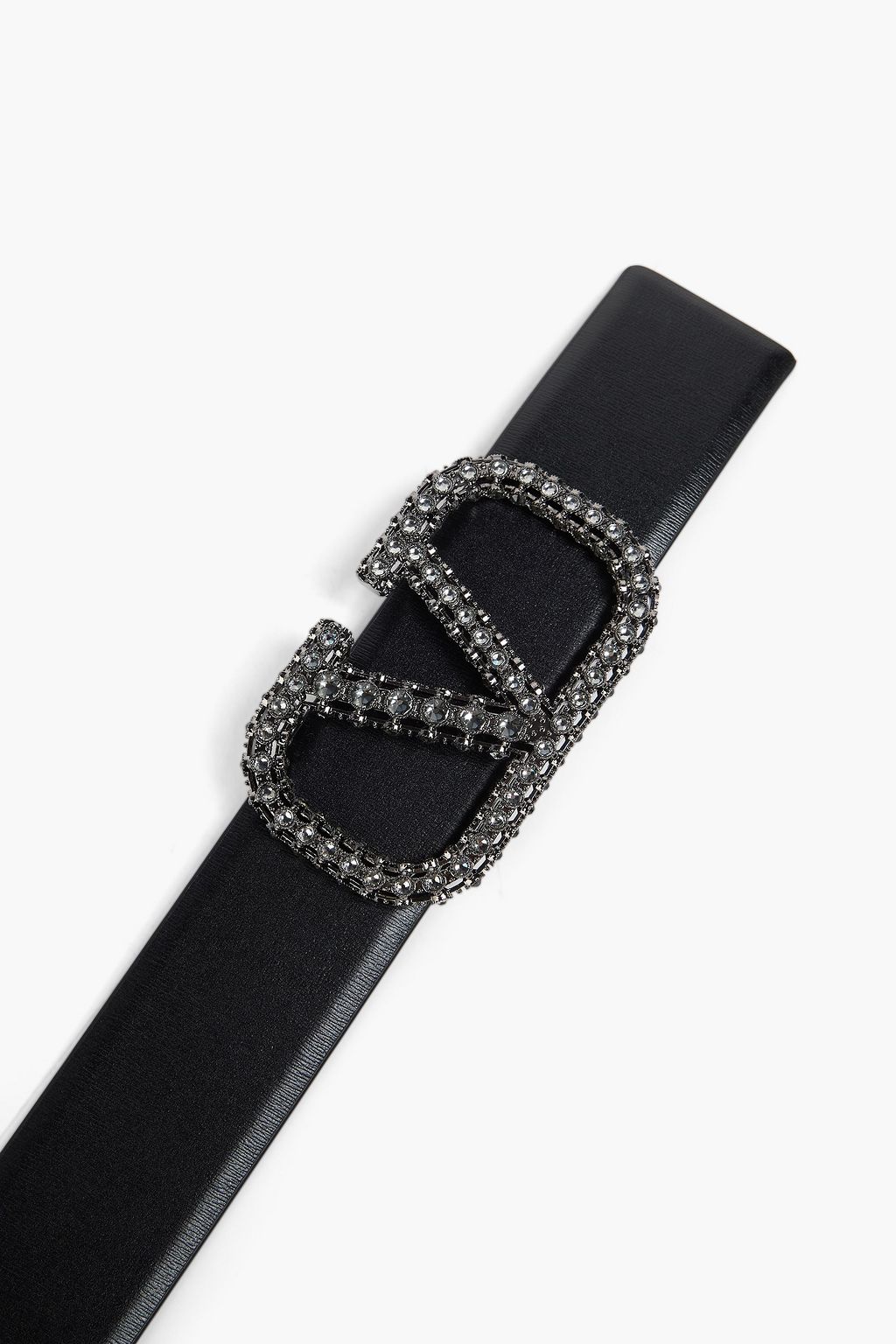 VALENTINO GARAVANI VLOGO crystal-embellished  leather belt