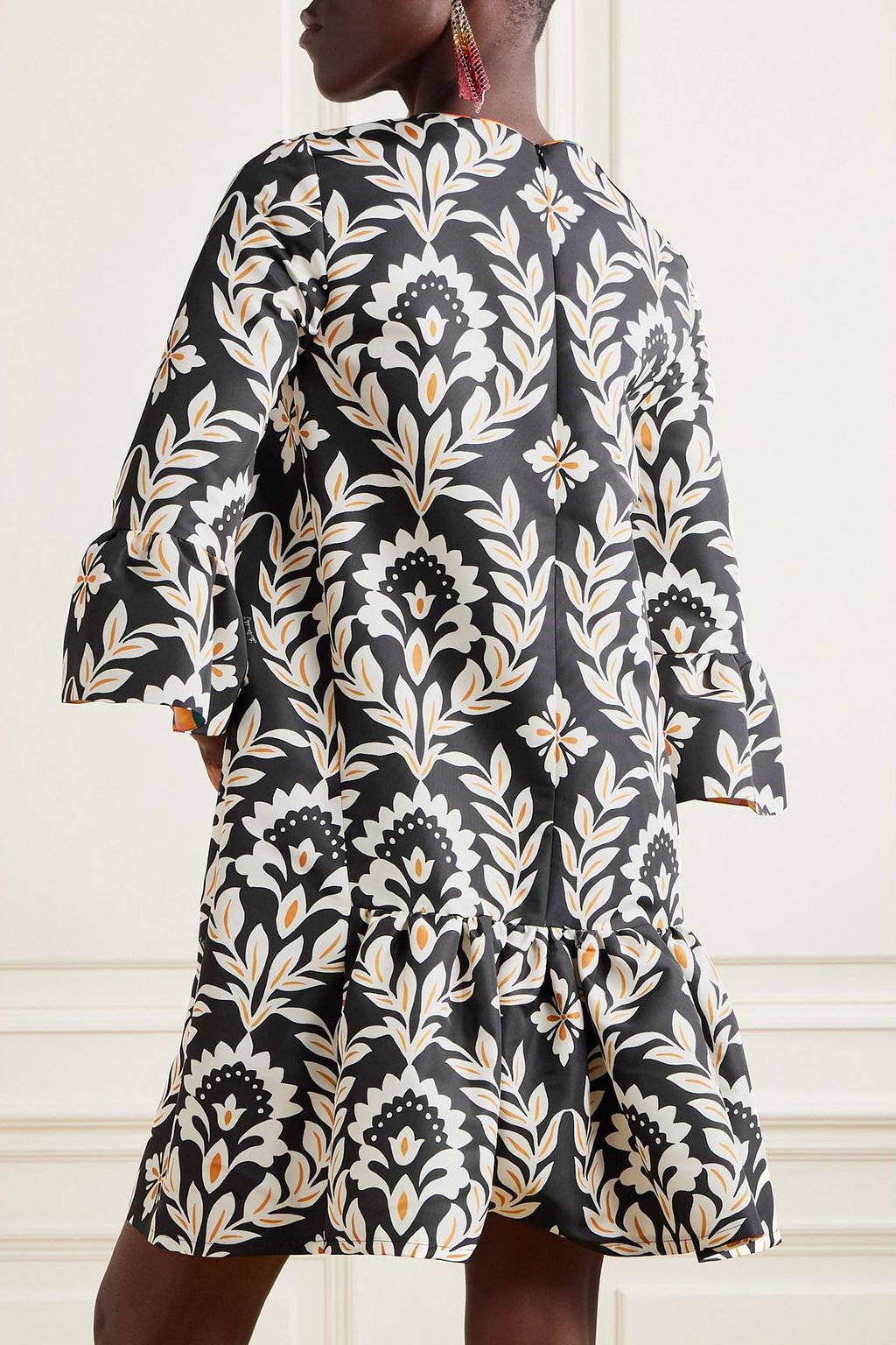 LA DOUBLEJ 24/7 ruched floral-print faille mini dress