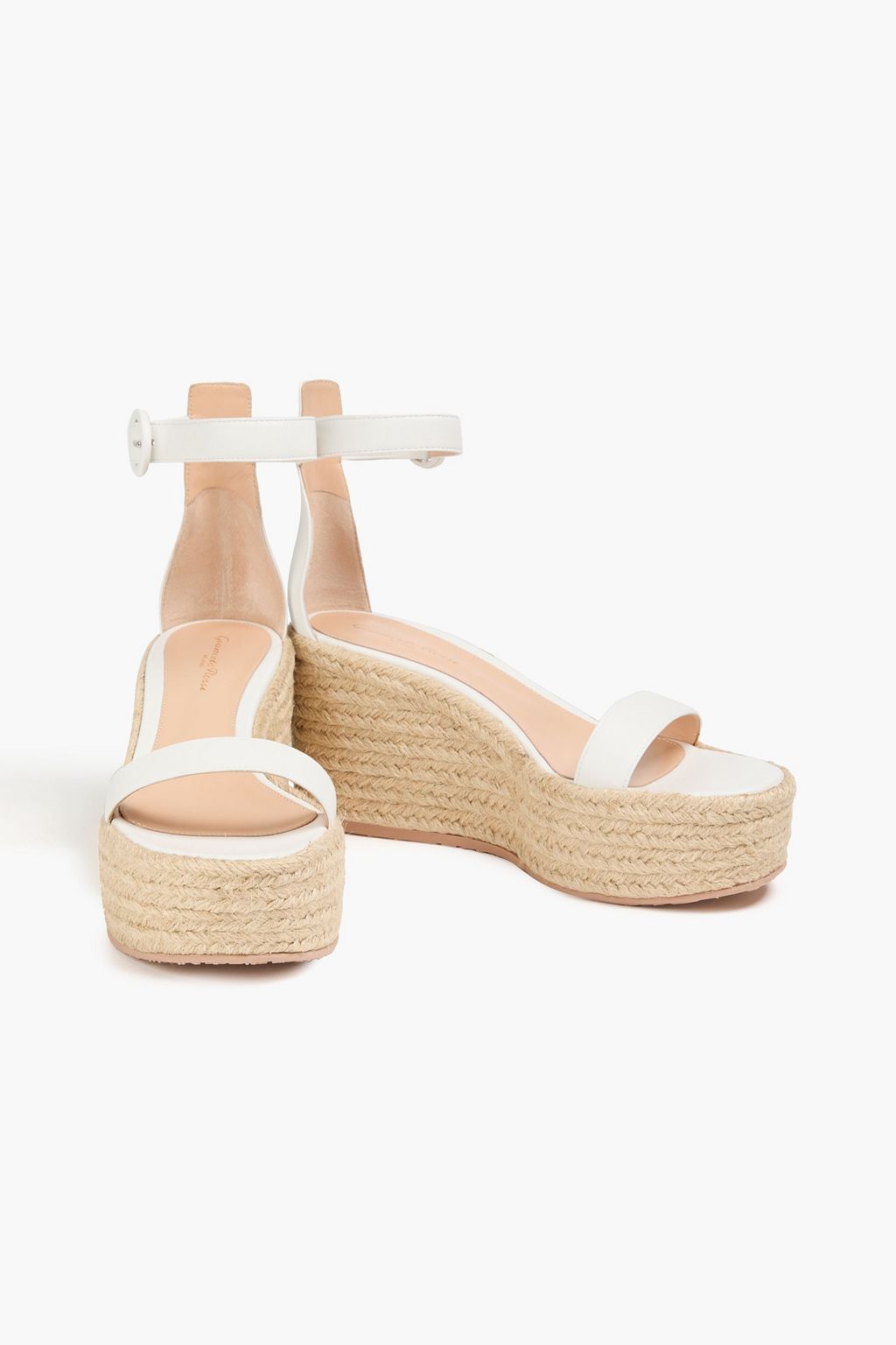 GIANVITO ROSSI صندل بكعب ويدج من الجلد