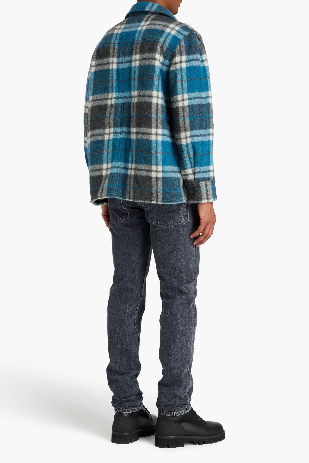ALANUI Checked brushed wool and alpaca-blend flannel overshirt