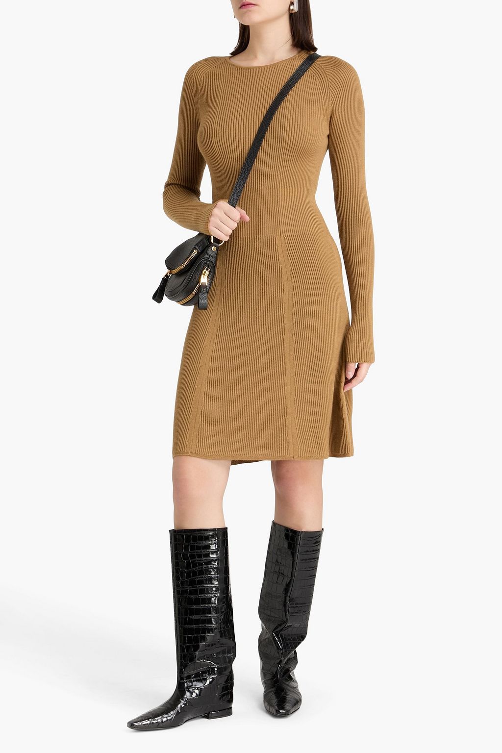 JOSEPH Ribbed merino wool-blend dress