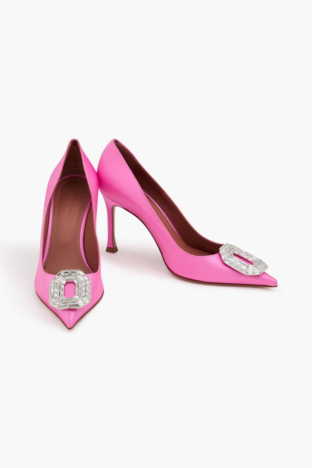 AMINA MUADDI حذاء بامب "كاميليا" من الساتان بتصميم مزركش