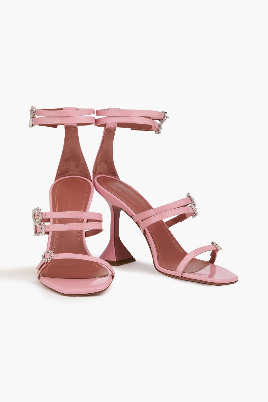 AMINA MUADDI صندل "روبين" من الجلد اللامع ومزود بإبزيم