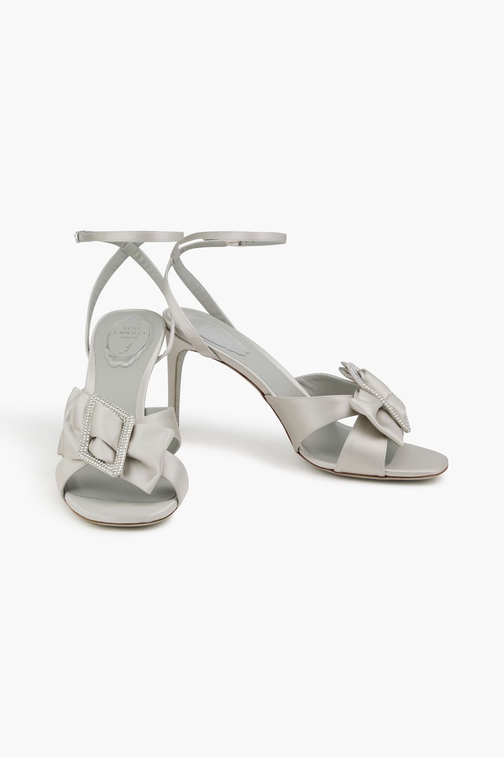 RENE' CAOVILLA صندل ساتان بتصميم مزركش