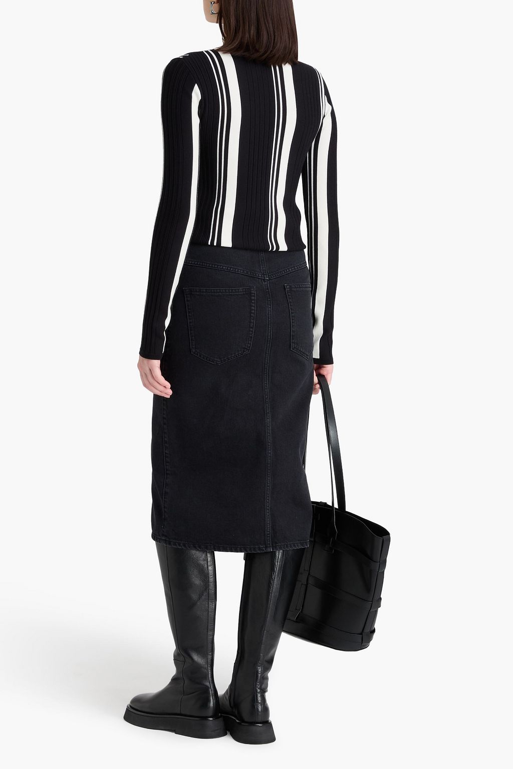 JOSEPH Striped ribbed-knit sweater