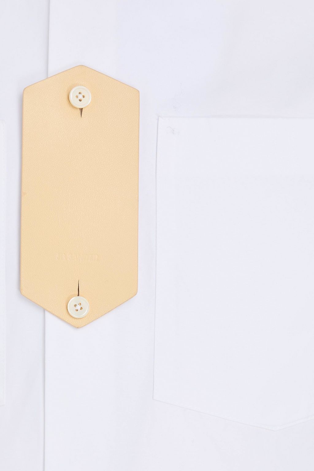 JIL SANDER Hemd aus Baumwollpopeline mit Lederbesatz