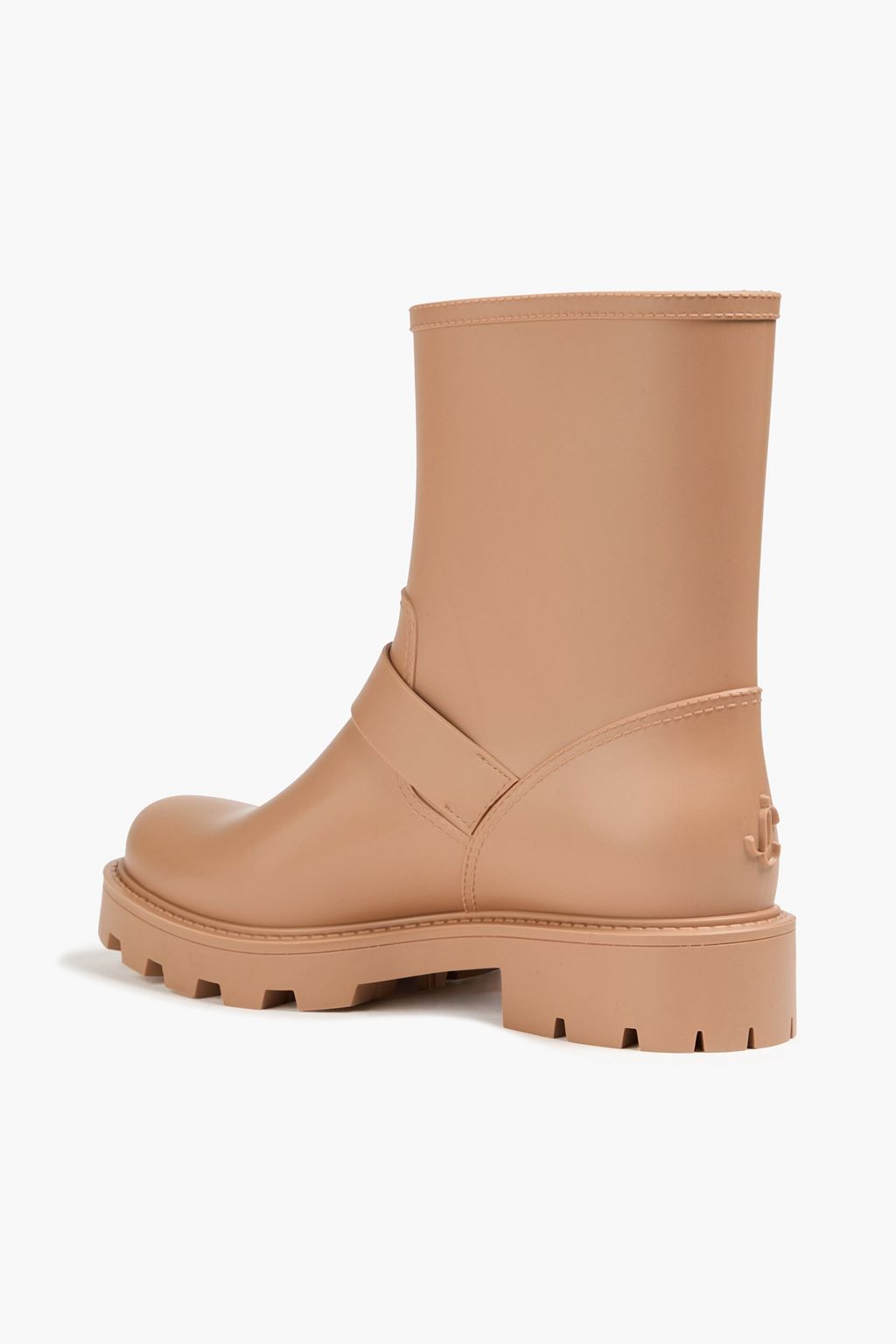 JIMMY CHOO حذاء بوت واقِ من المطر من المطاط ومزيّن بإبزيم