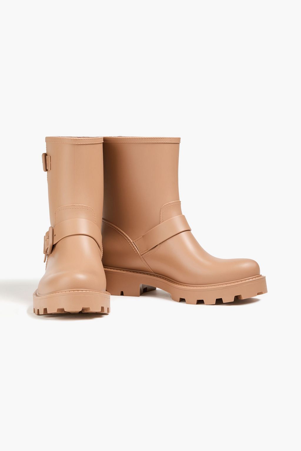 JIMMY CHOO حذاء بوت واقِ من المطر من المطاط ومزيّن بإبزيم