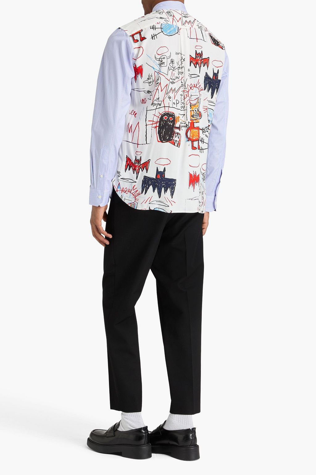 JUNYA WATANABE COMME DES GARÇONS Printed striped cotton-poplin shirt