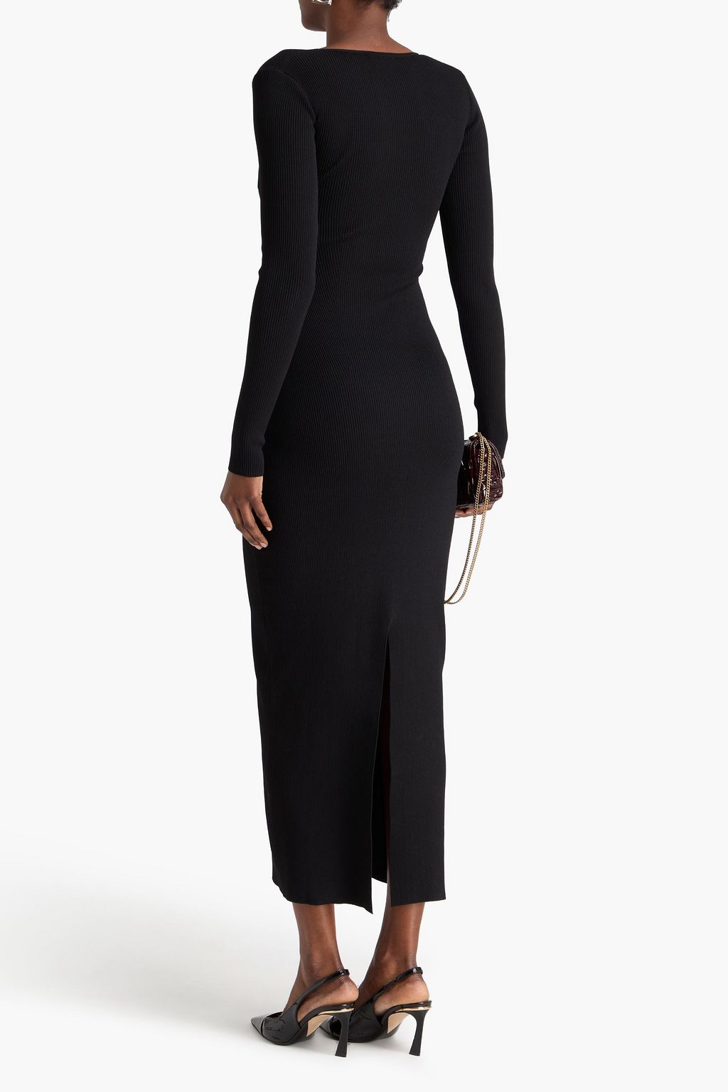 STAUD 리브 니트 맥시 드레스