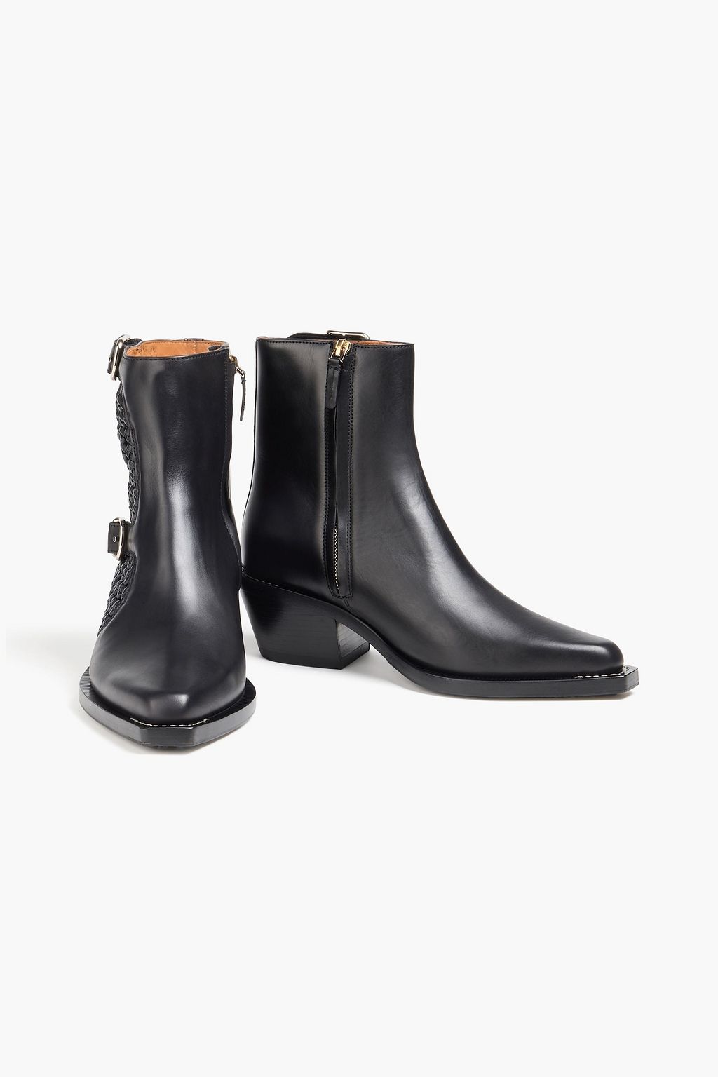 CHLOÉ Nellie woven leather cowboy boots