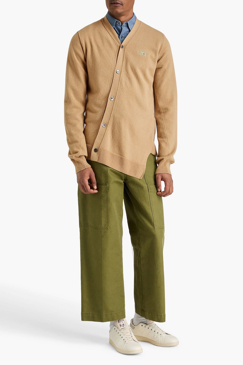 LACOSTE X COMME DES GARÇONS SHIRT Asymmetric wool cardigan