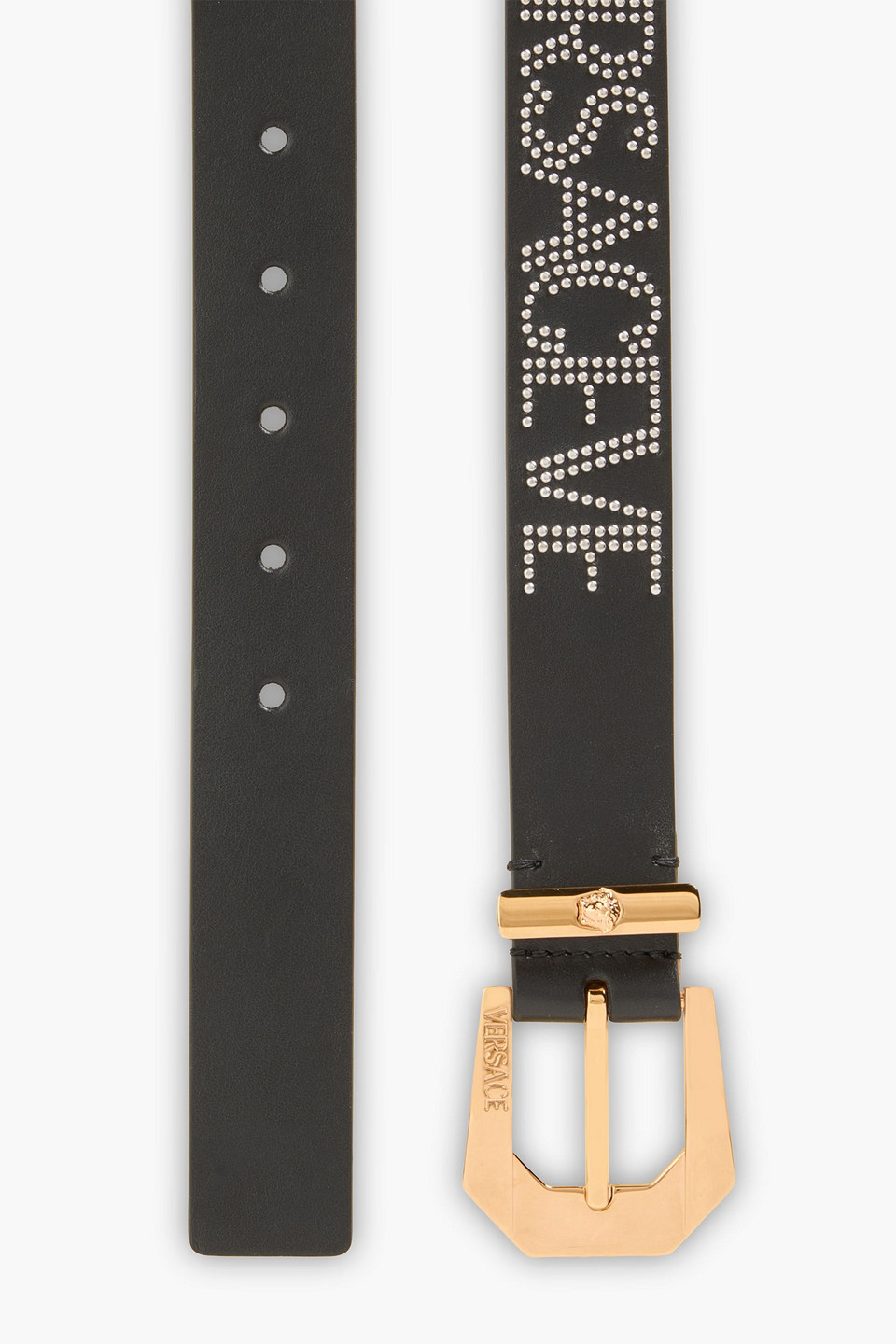  Versace - Studded Leather Belt - Schwarz - 70 Cm 