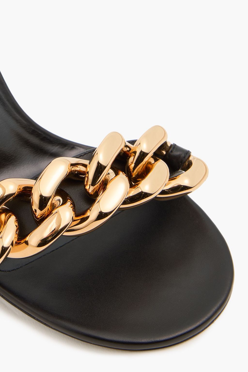 VERSACE حذاء ميول 'ميدوسا' من الجلد مزين بسلسلة