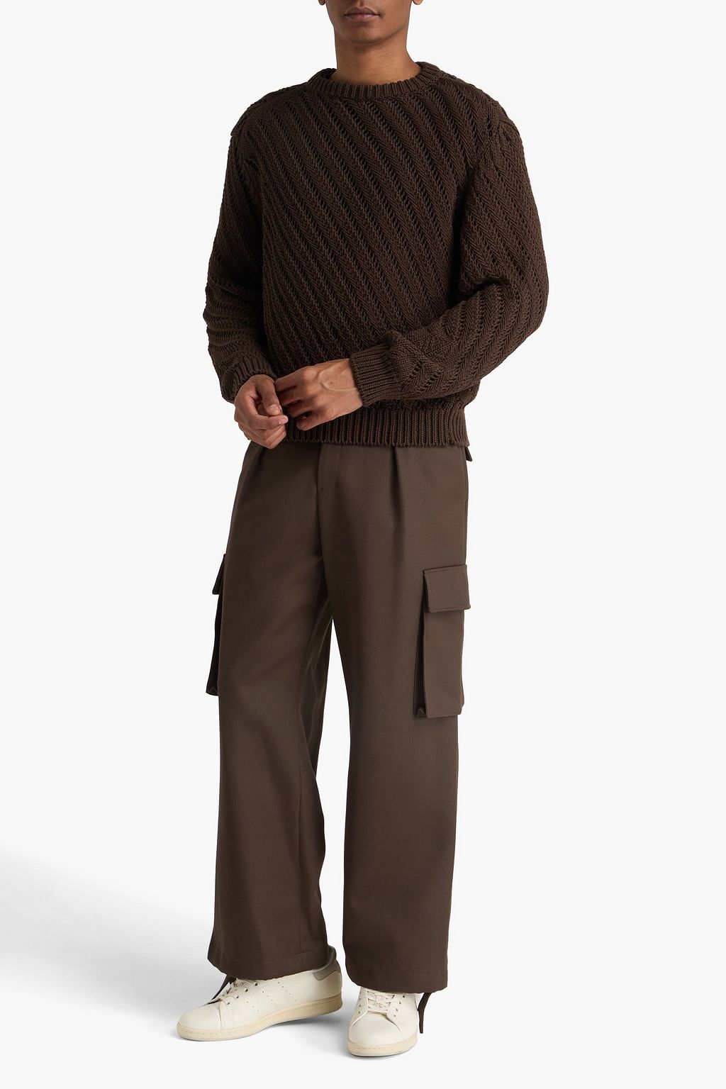 LEMAIRE Pointelle-knit cotton-blend sweater