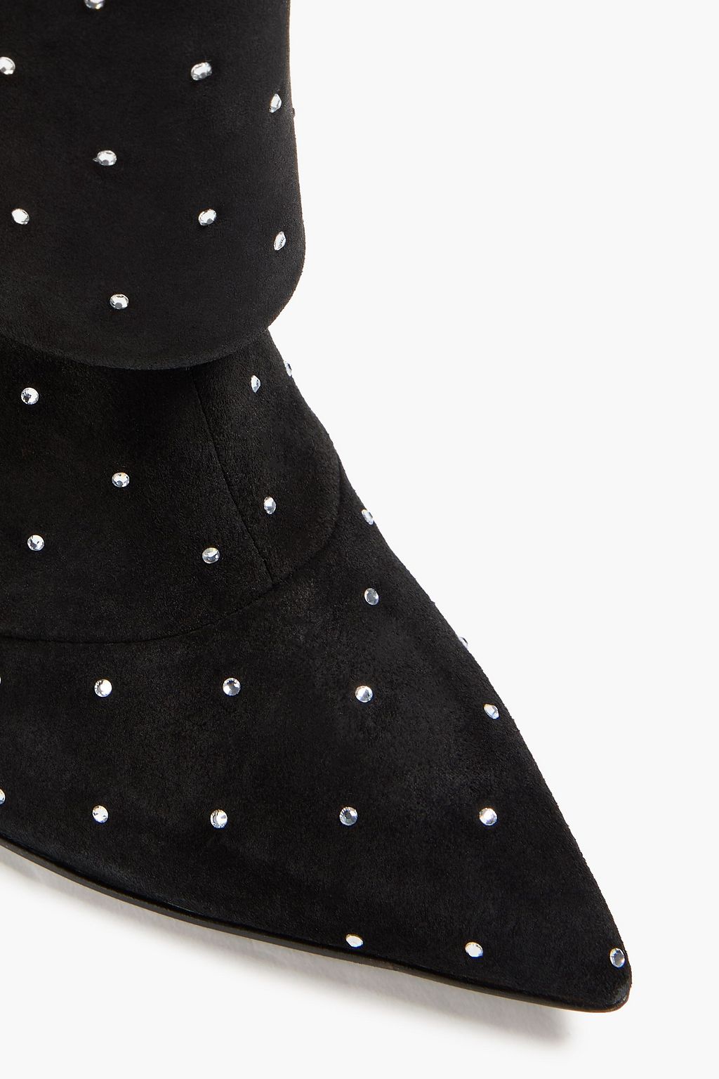 BALMAIN Ariel crystal-embellished suede over-the-knee boots