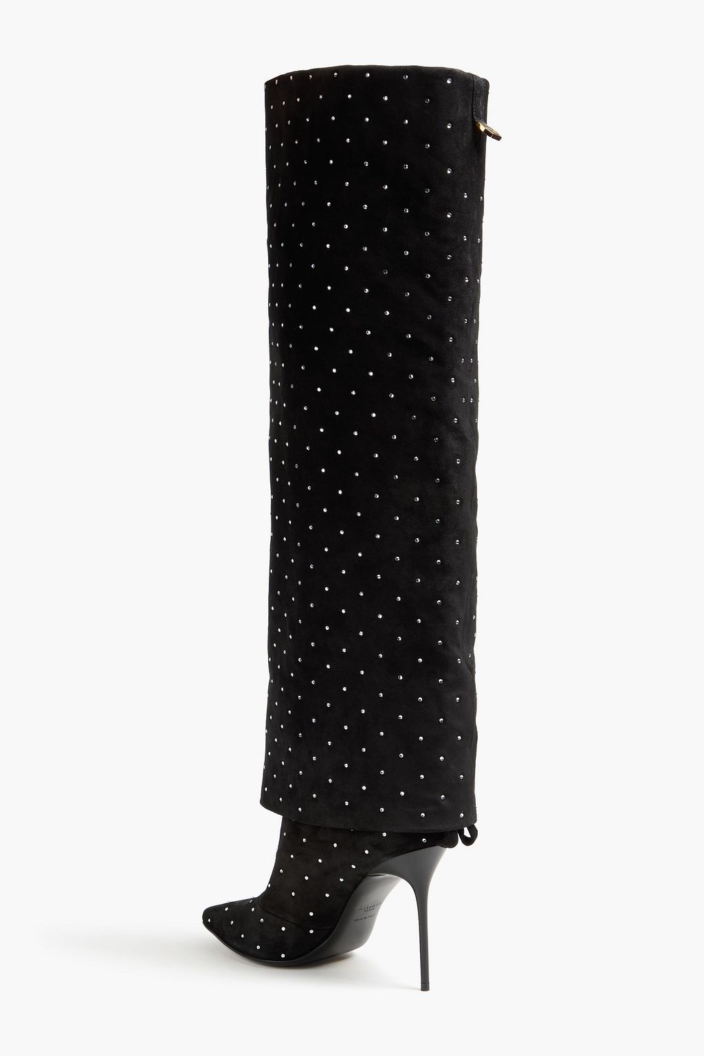 BALMAIN Ariel crystal-embellished suede over-the-knee boots