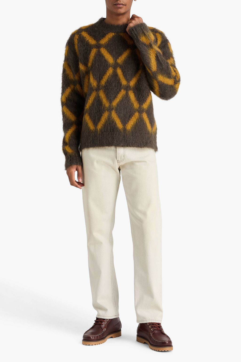MARNI Intarsia-knit mohair-blend sweater