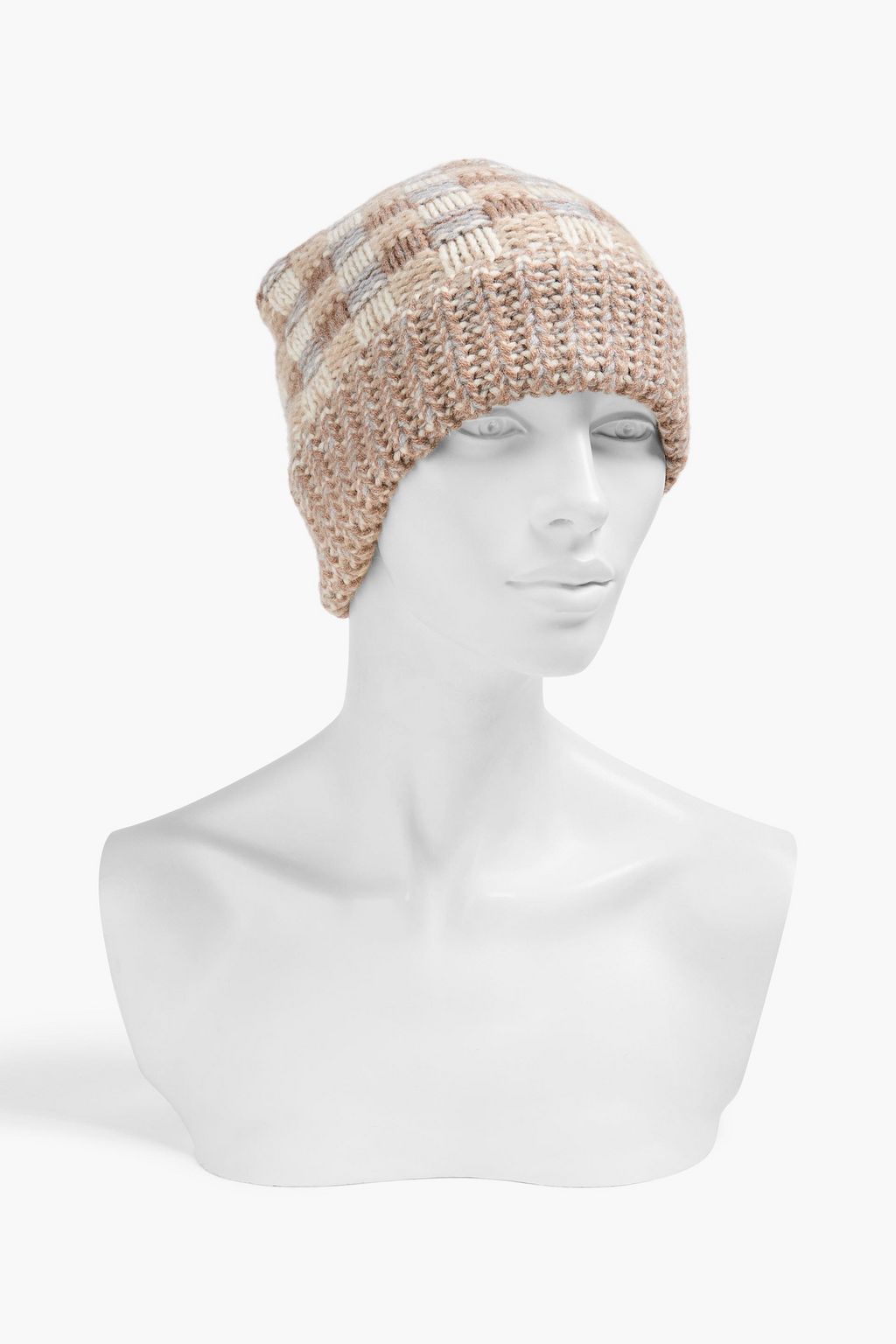 GABRIELA HEARST Checked waffle-knit cashmere beanie