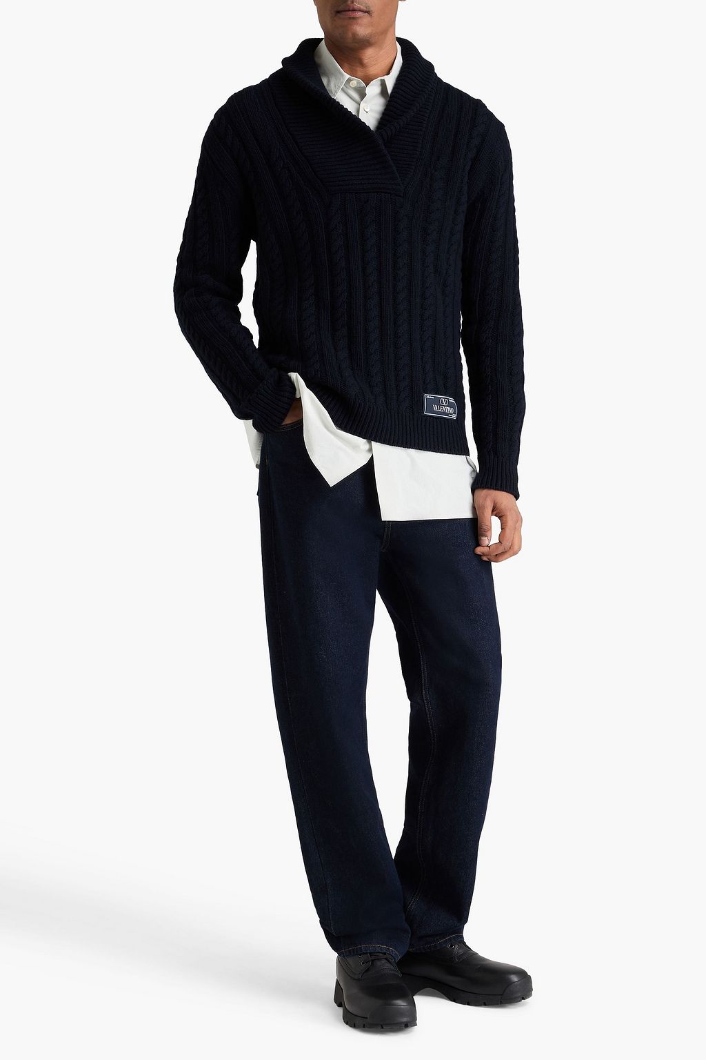 VALENTINO GARAVANI كنزة رياضية من الصوف بحبكة مجدولة