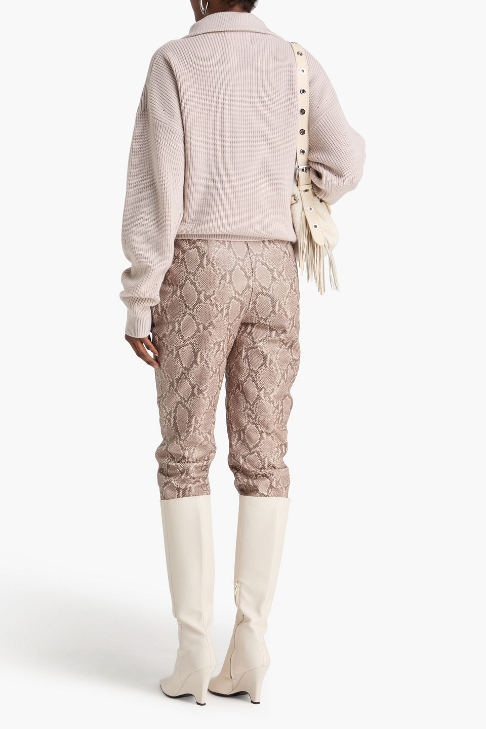  Marant étoile - Pullover „benny“ Aus Gerippter Merinowolle Mit Halblangem Reißverschluss - Weiß - L 