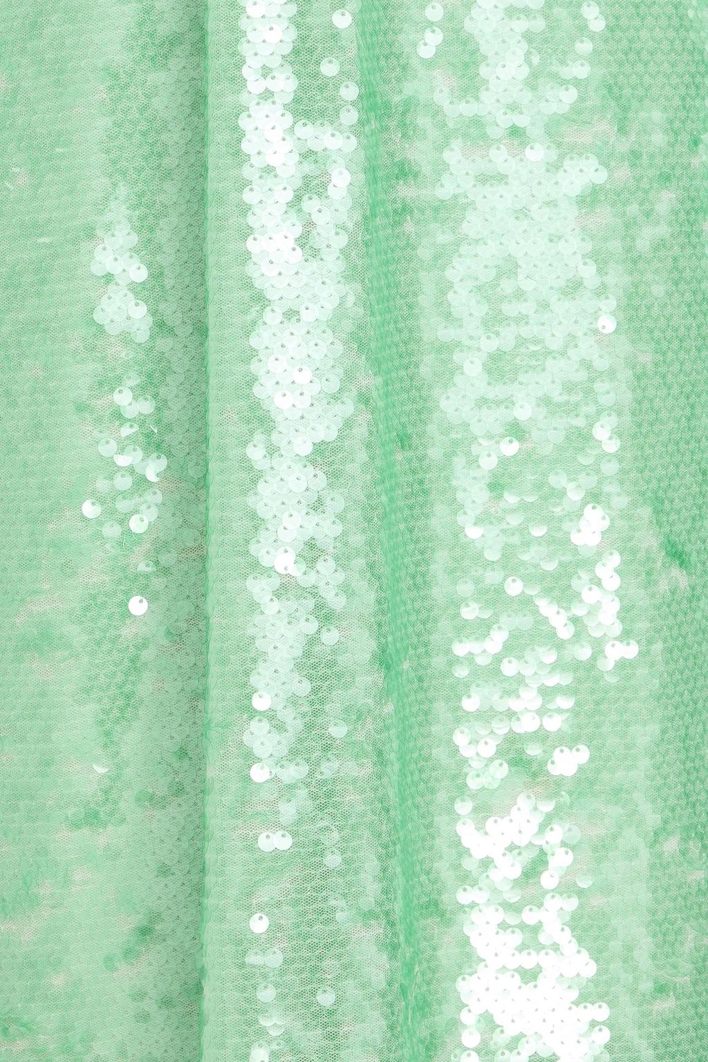 SELF-PORTRAIT 러플 디테일 시퀸 장식 메쉬 미디 드레스