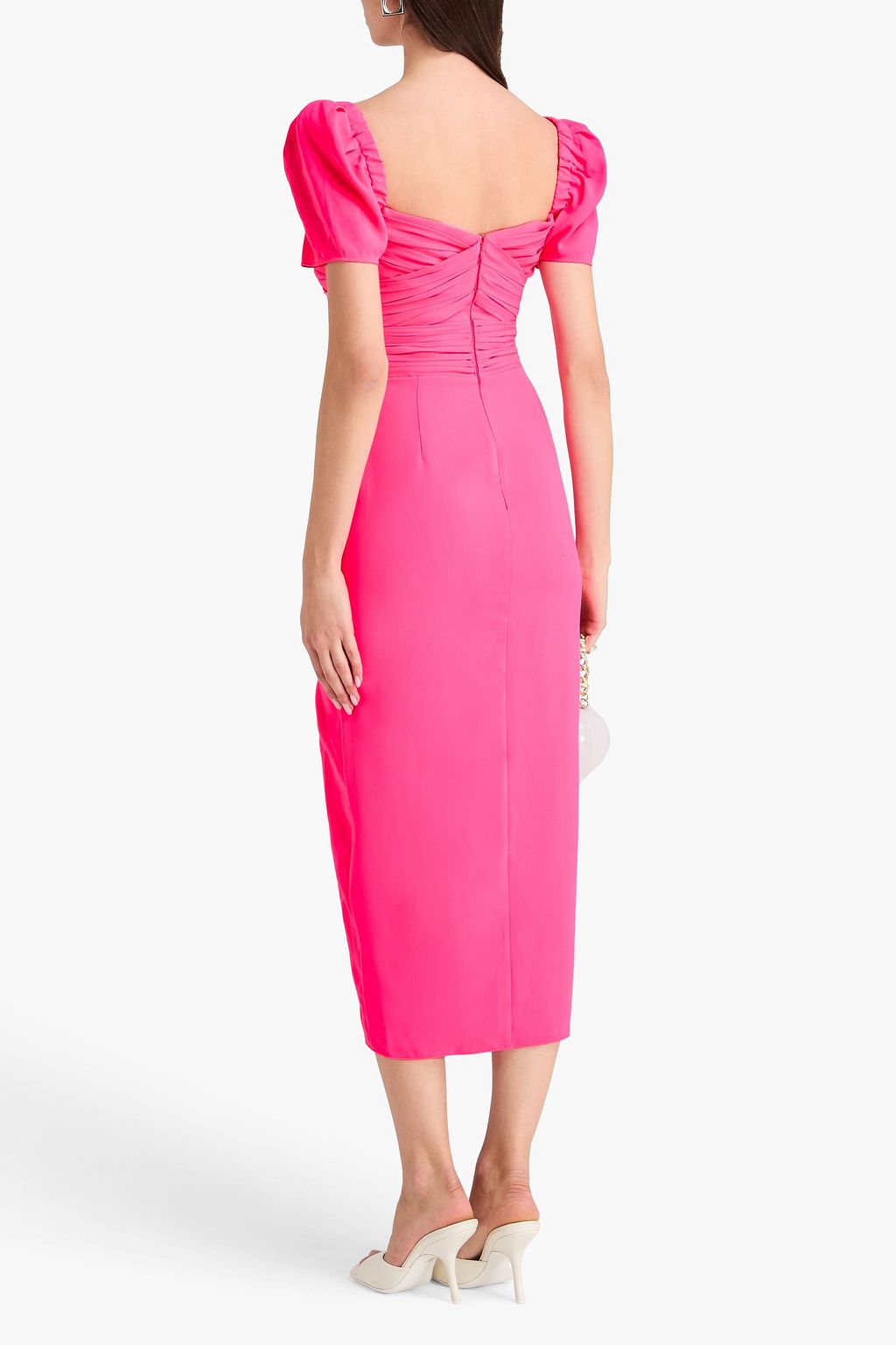 SELF-PORTRAIT Draped crepe midi dress