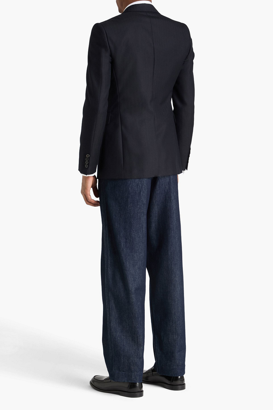  Dries Van Noten - Sakko Aus Wolle Mit Fischgratmuster - Blau - It 48 