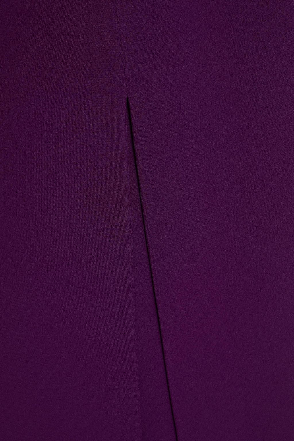 SAFIYAA Belted crystal-embellished stretch-crepe peplum maxi dress