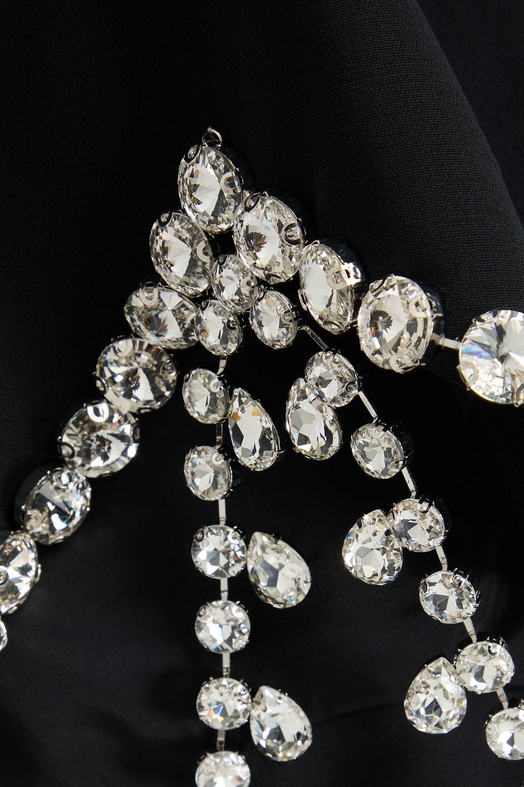 AREA Crystal-embellished wool-blend mini skirt