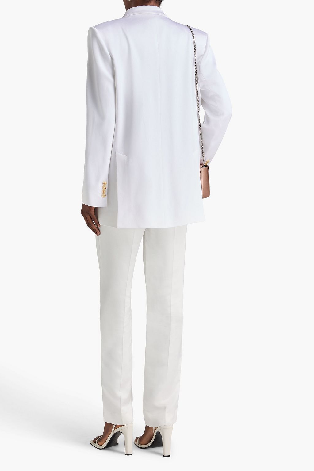 GALVAN  LONDON Boyfriend double-breasted satin-crepe blazer