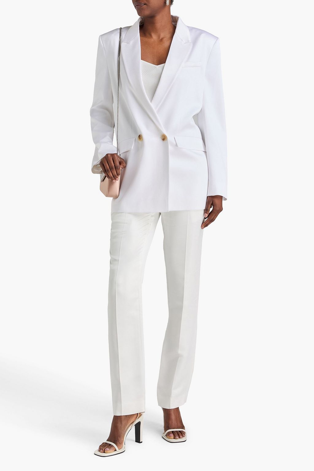 GALVAN  LONDON Boyfriend double-breasted satin-crepe blazer