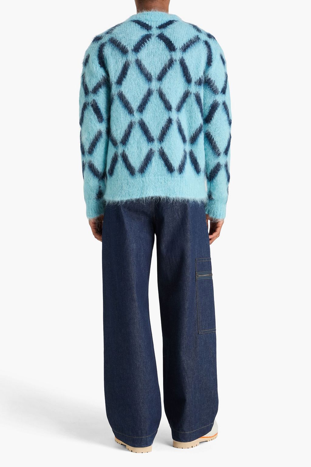 MARNI Intarsia-knit mohair-blend sweater