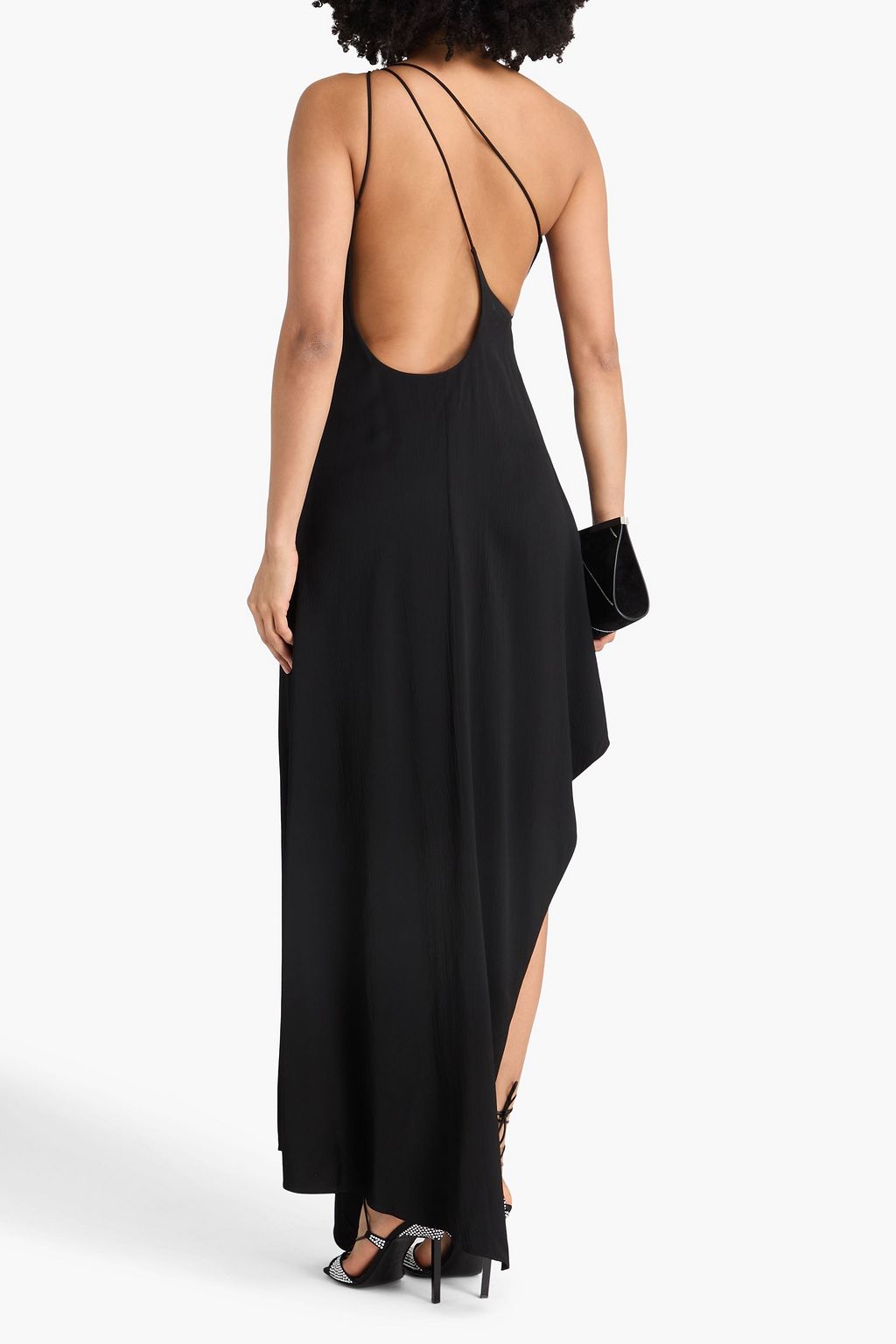 STELLA MCCARTNEY One-shoulder crystal-embellished satin-crepe maxi dress