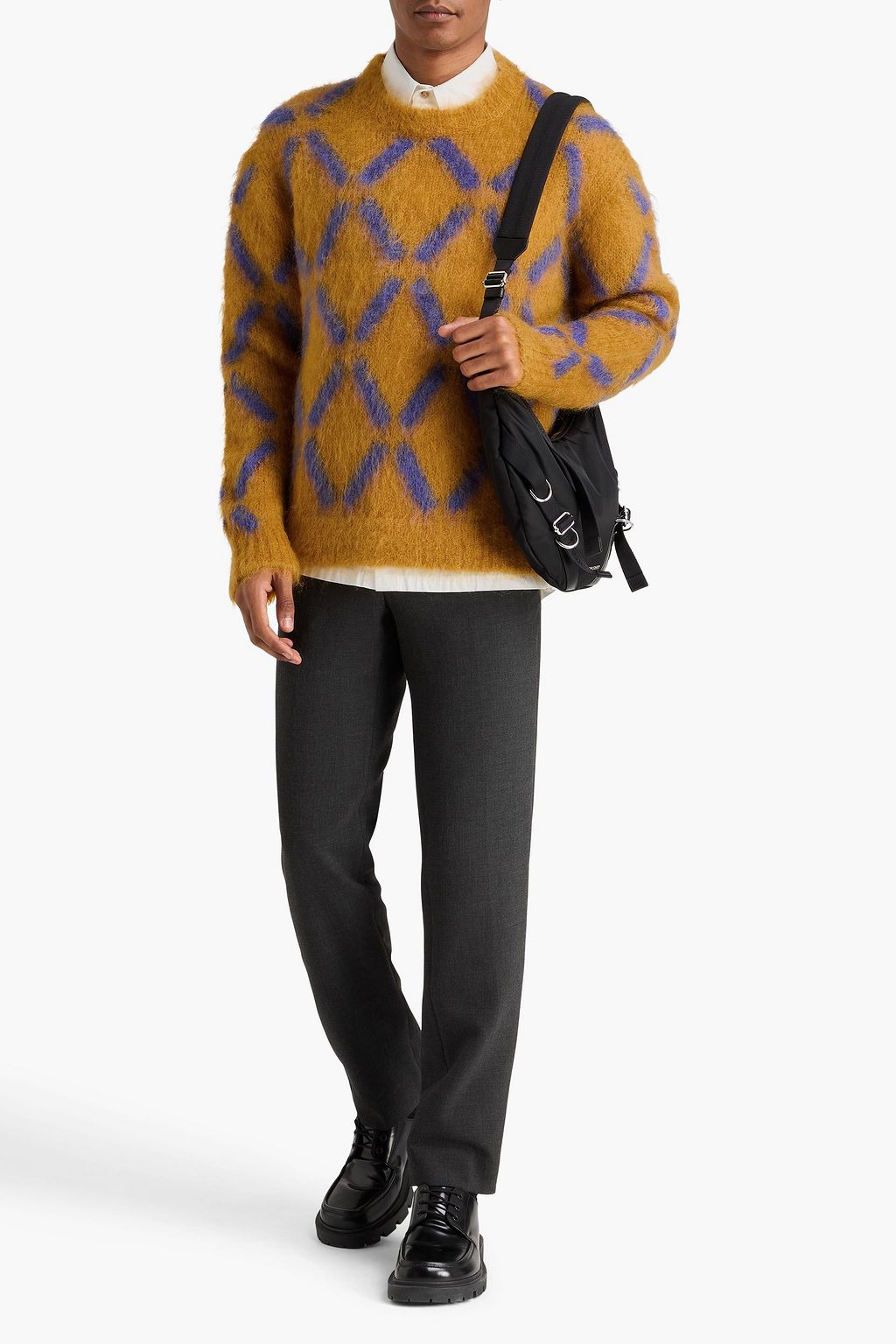 MARNI Intarsia-knit mohair-blend sweater