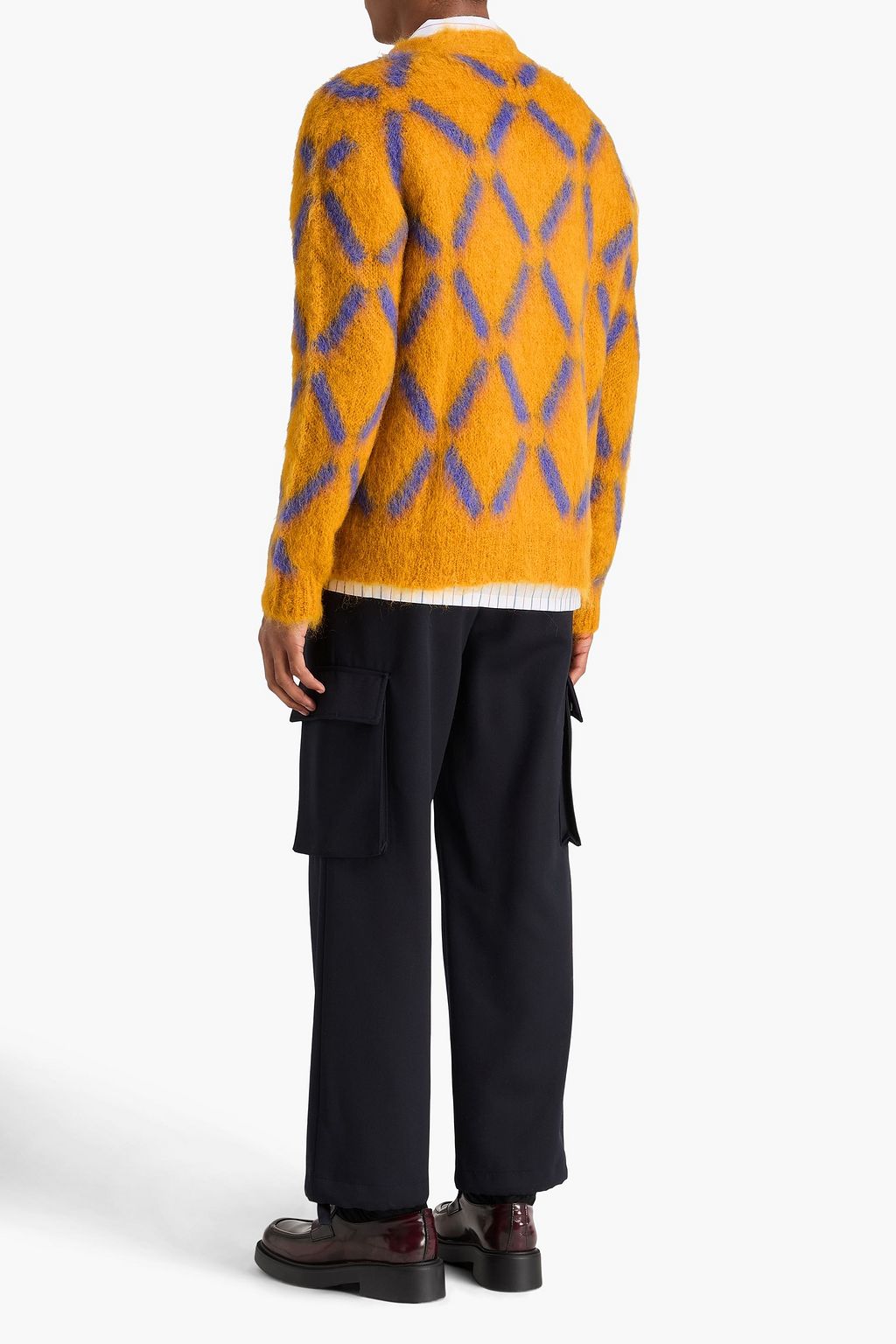 MARNI Intarsia-knit mohair-blend cardigan