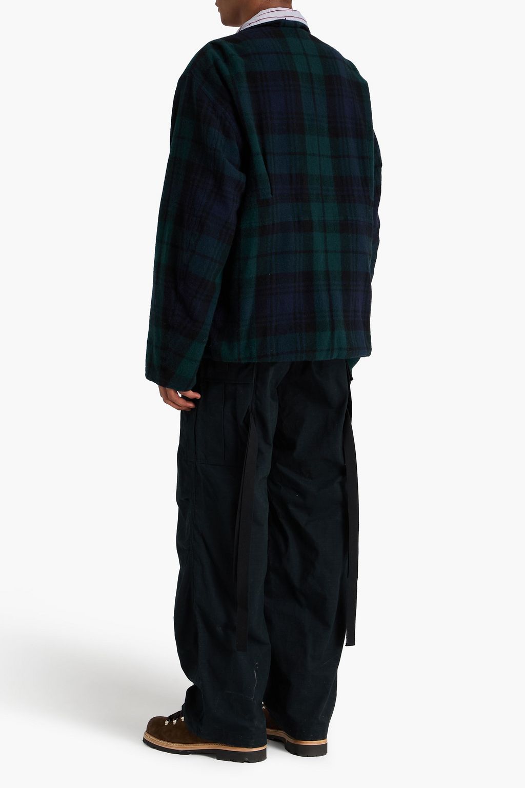 SACAI Checked wool-flannel jacket