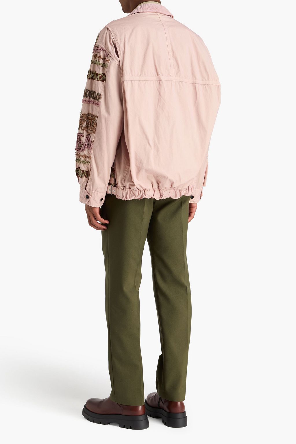 SACAI Embroidered cotton-twill jacket
