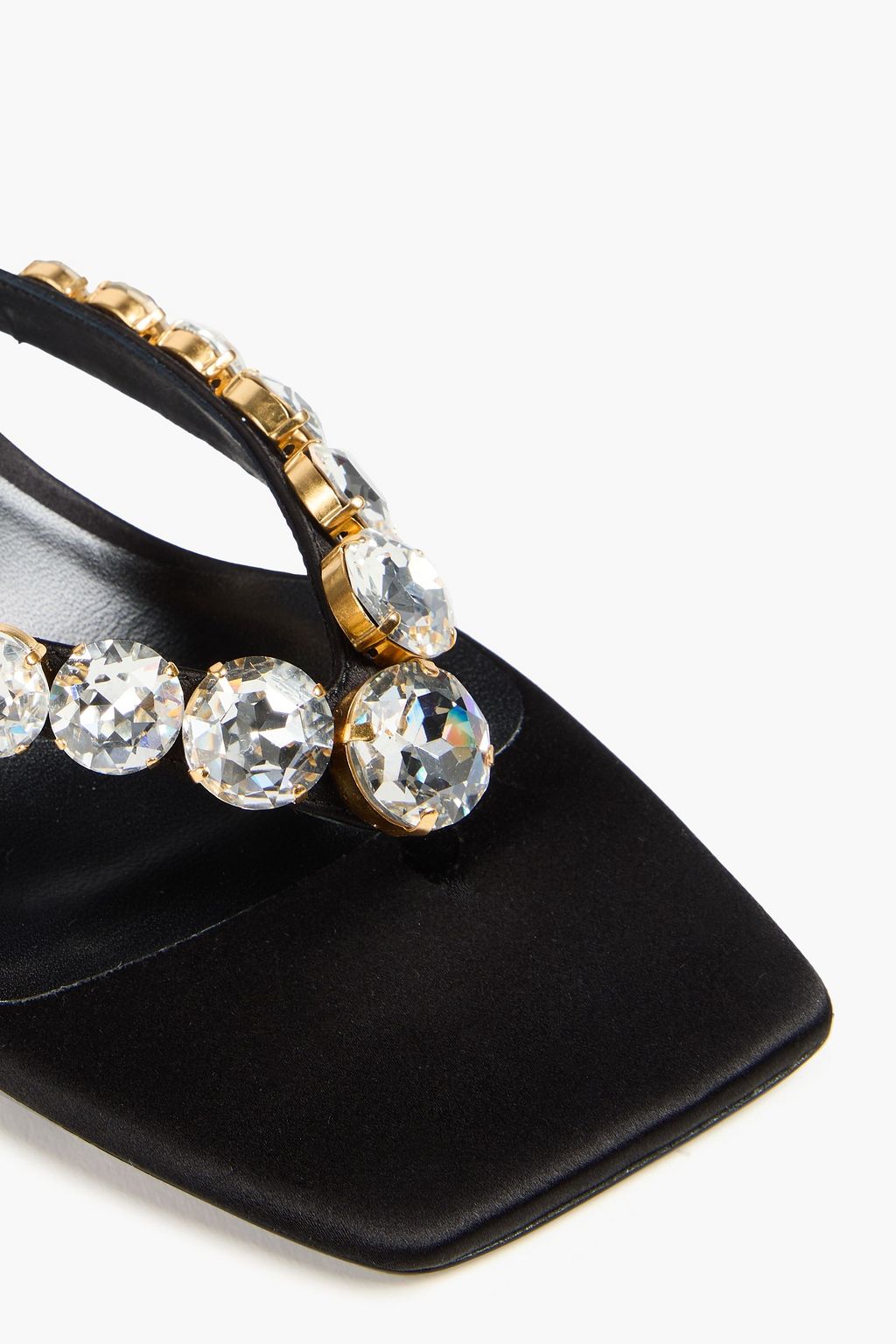 VERSACE صندل من الساتان مزين بالكريستال