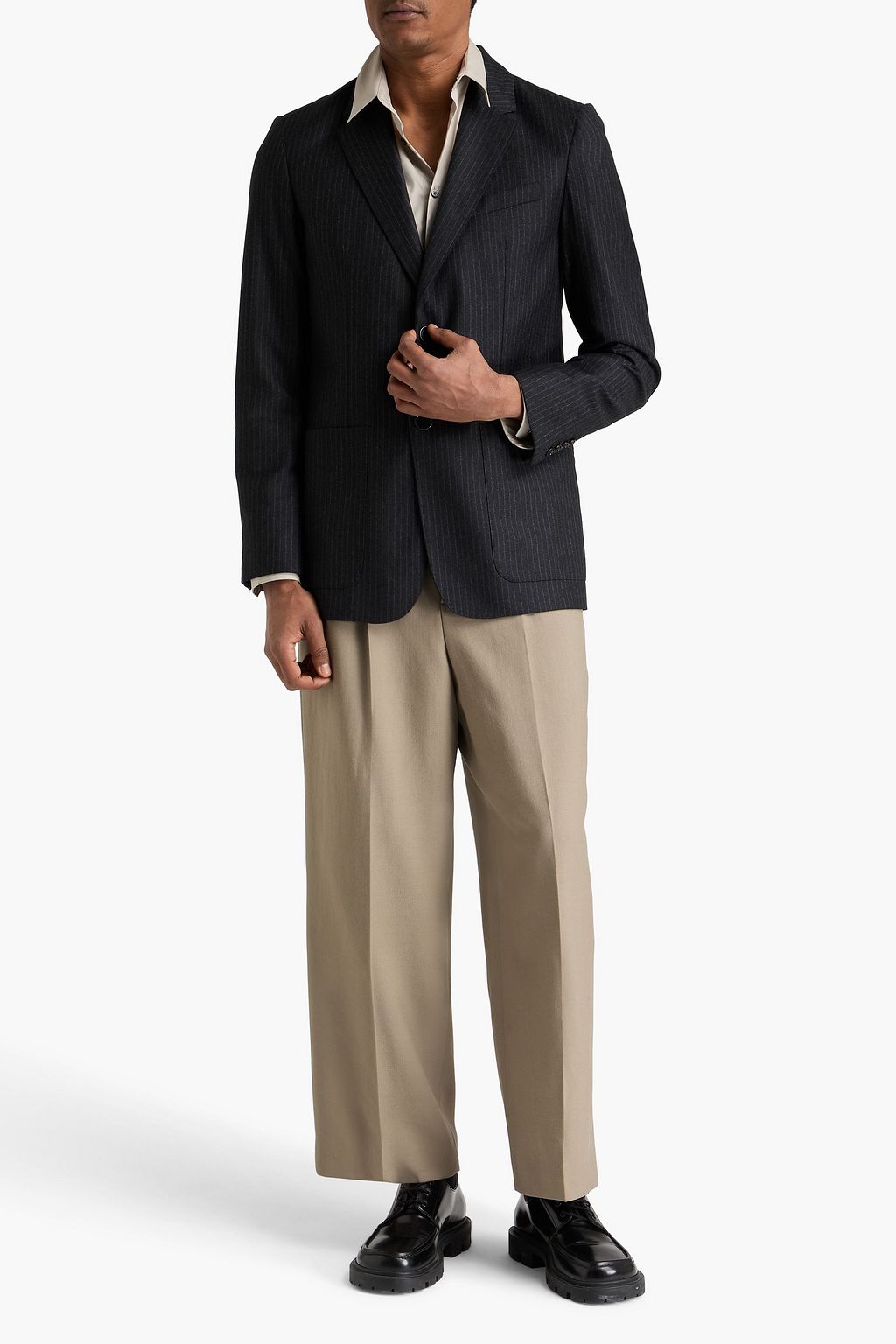 AMI ALEXANDRE MATTIUSSI Pinstriped wool-flannel blazer