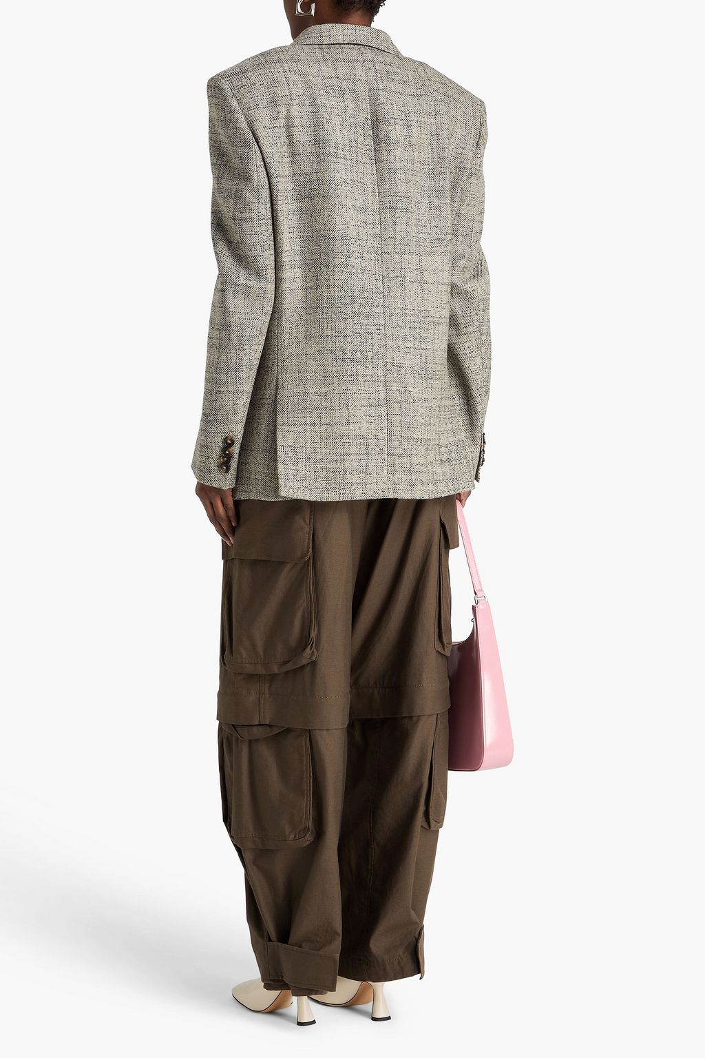 STELLA MCCARTNEY بليزر من التويد الصوفي بصفين من الأزرار على الصدر